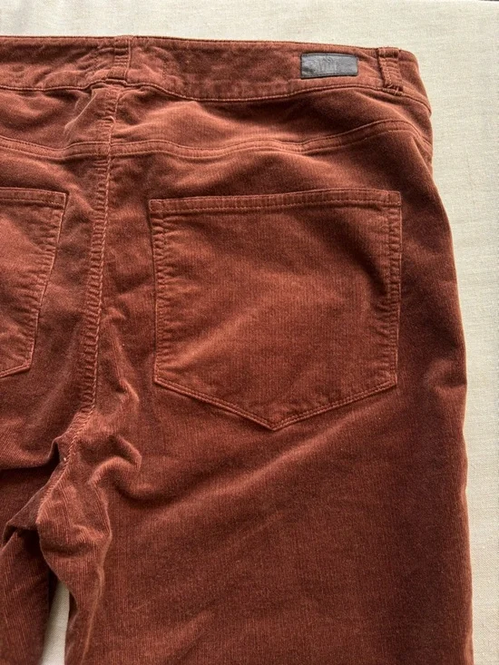 Paige Cindy High Rise Straight Corduroy Jeans Rosewood Size 31 - Picture 7 of 14